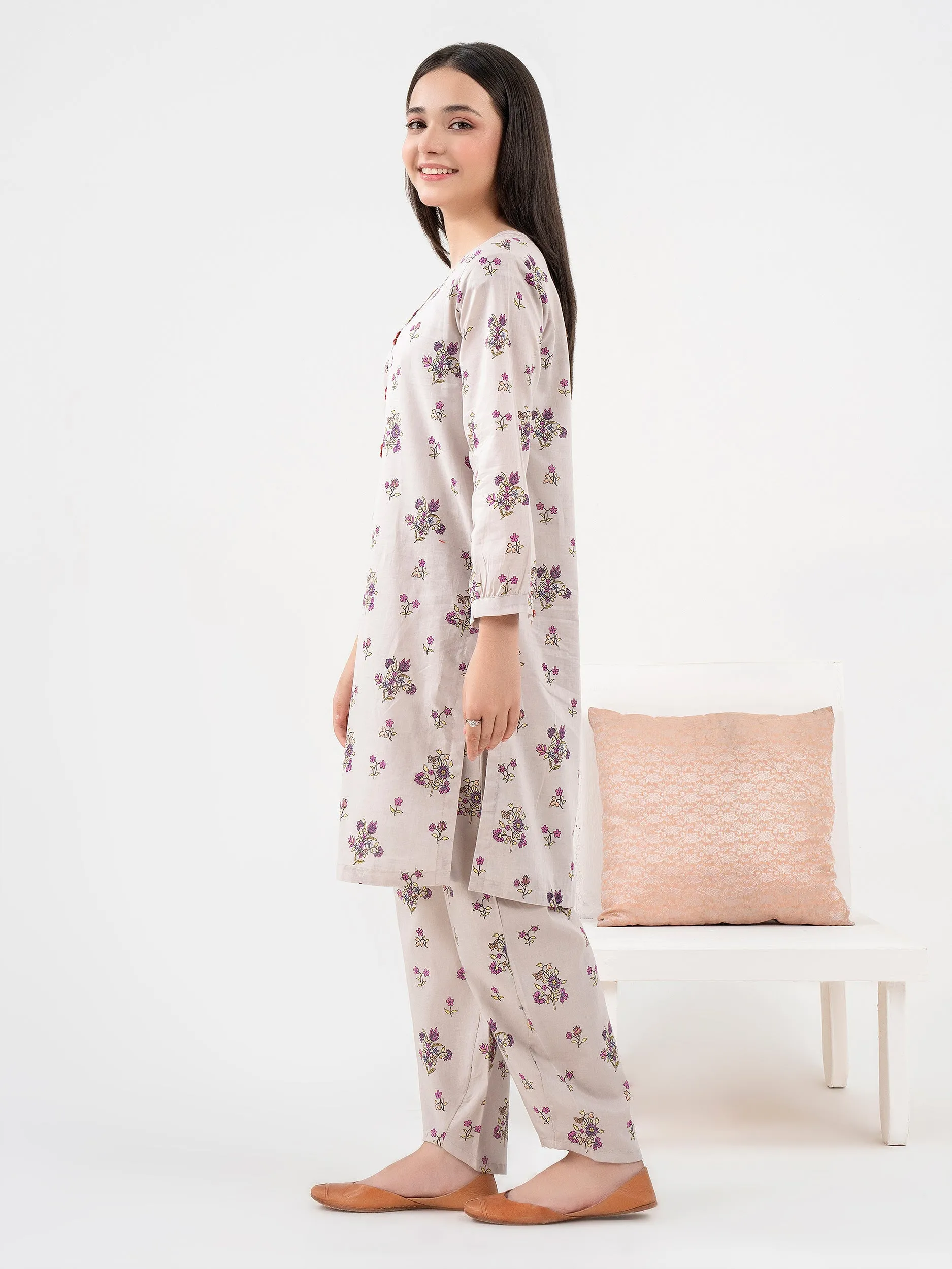 2 Piece Lawn Suit-Printed