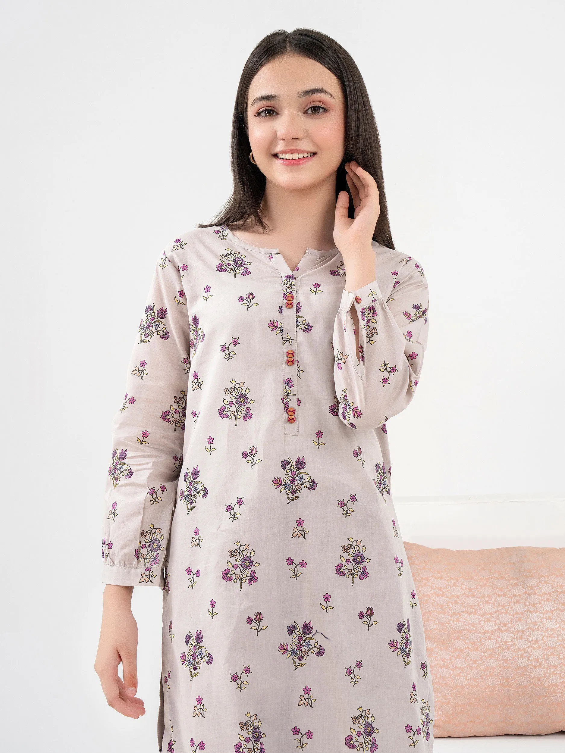 2 Piece Lawn Suit-Printed