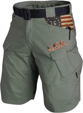 4th of July Cargo Shorts for Men Graphic Expandable Waistband Shorts Patriotic Zipper Pockets Outdoor Pants