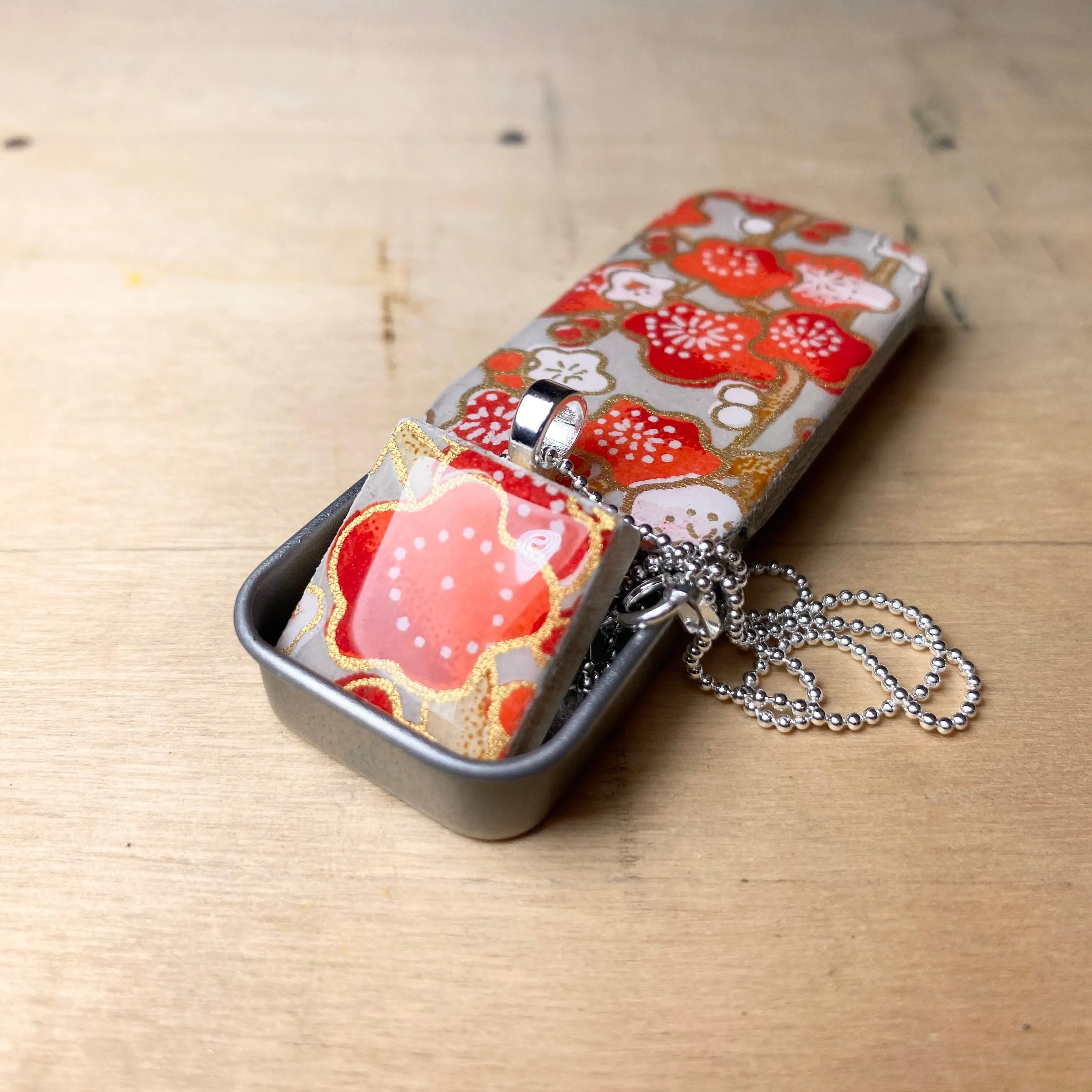 A Scrabble Tile Pendant and Teeny Tiny Tin Poppy