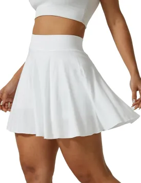 AJISAI Seamless Tennis Skirt for Women Pleated Athletic Skirts with Shorts Pockets High Waisted Golf Skort for Workout