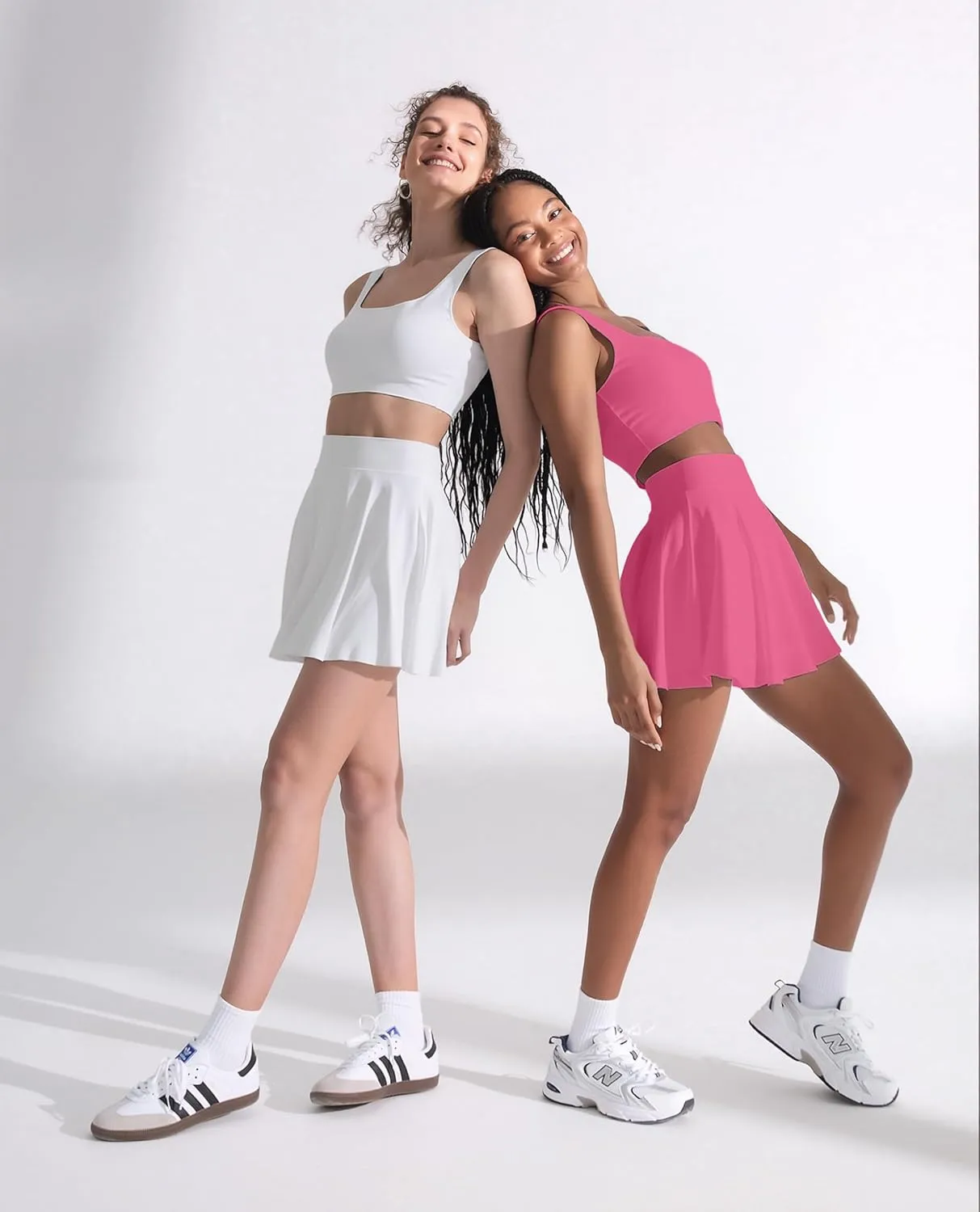 AJISAI Seamless Tennis Skirt for Women Pleated Athletic Skirts with Shorts Pockets High Waisted Golf Skort for Workout