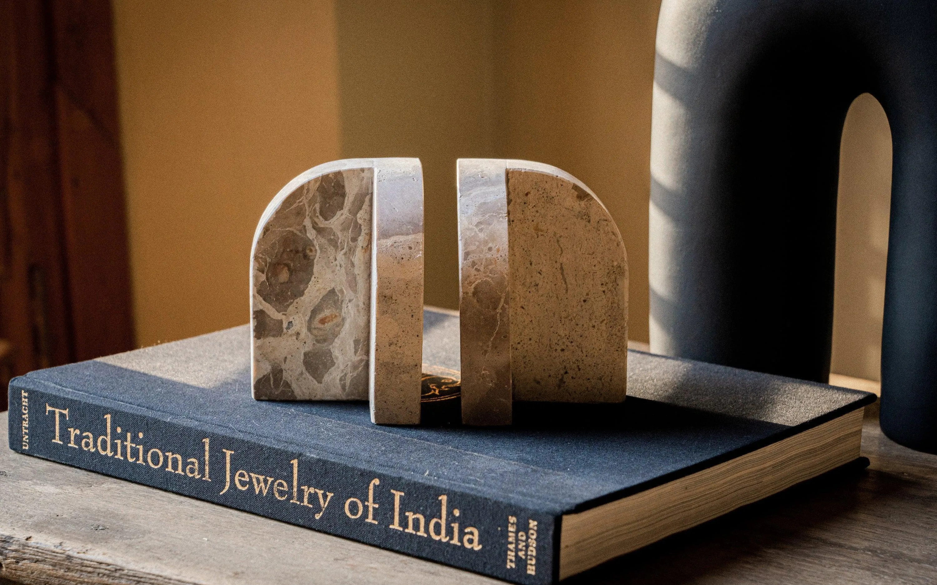 Arch Book End | Marble Book Stand | Stylish Book Holder Table Decor for Home - 2Pcs