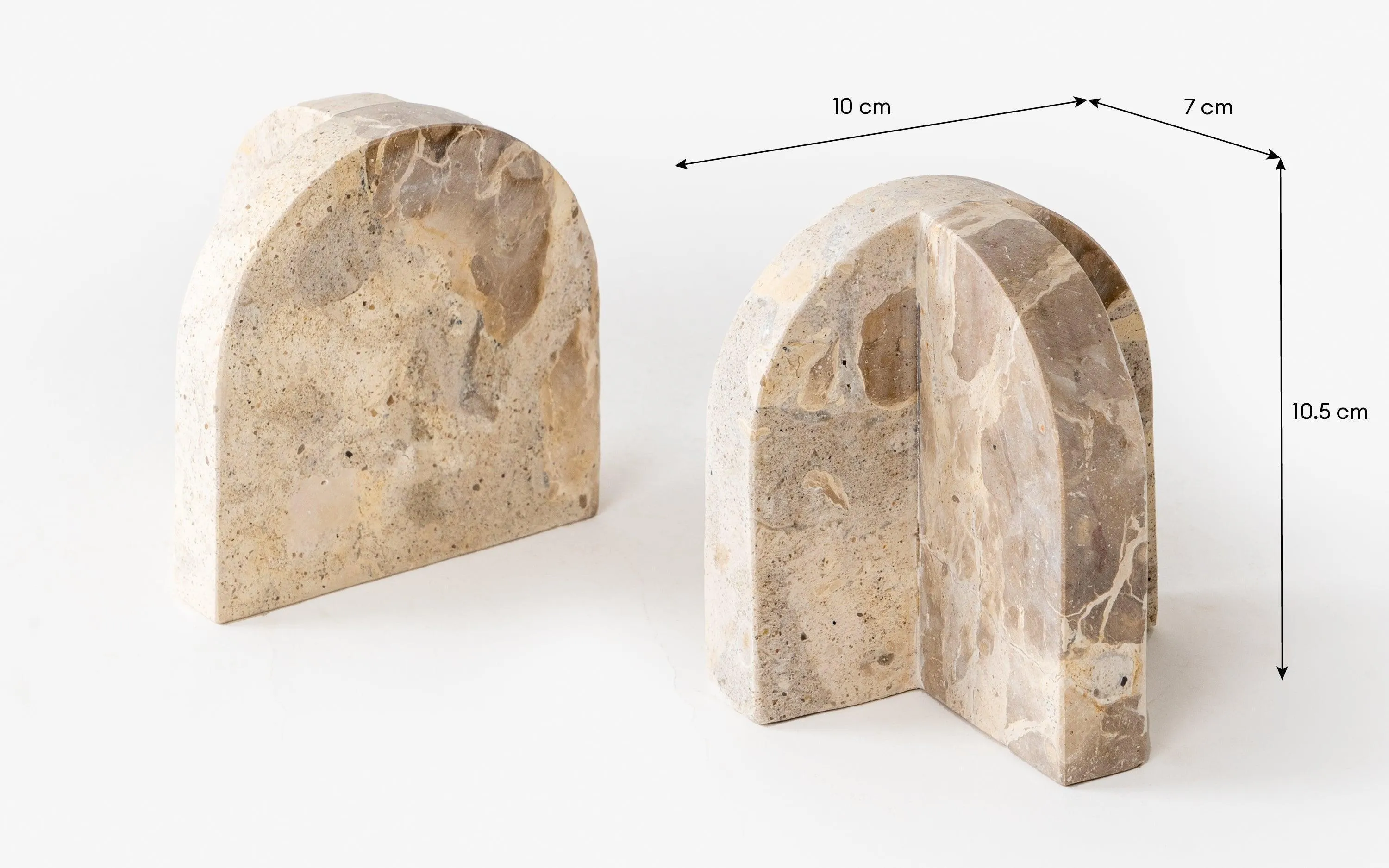 Arch Book End | Marble Book Stand | Stylish Book Holder Table Decor for Home - 2Pcs