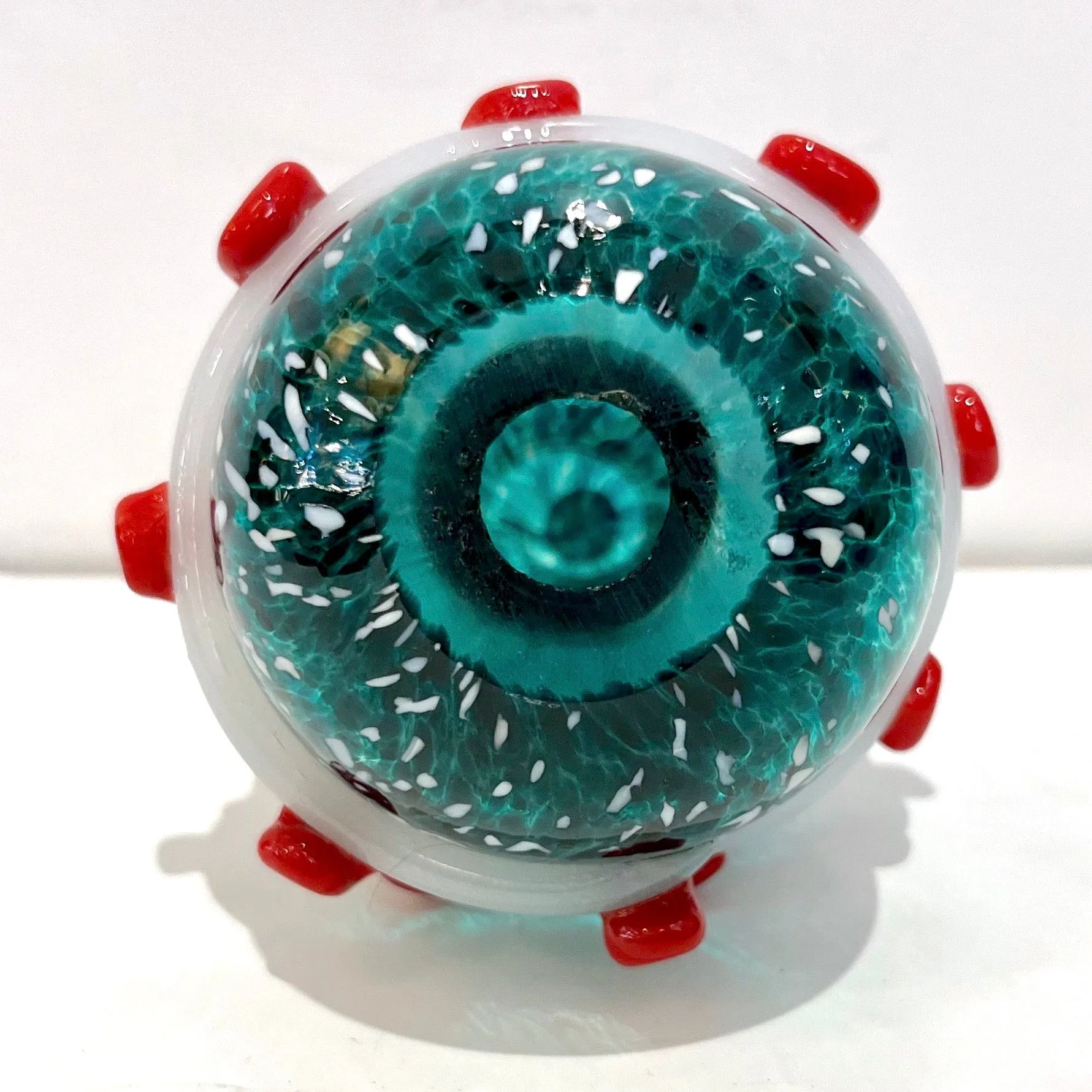 Bespoke Italian Modern Green Red Murano Swirl Glass Christmas Tree Sculpture