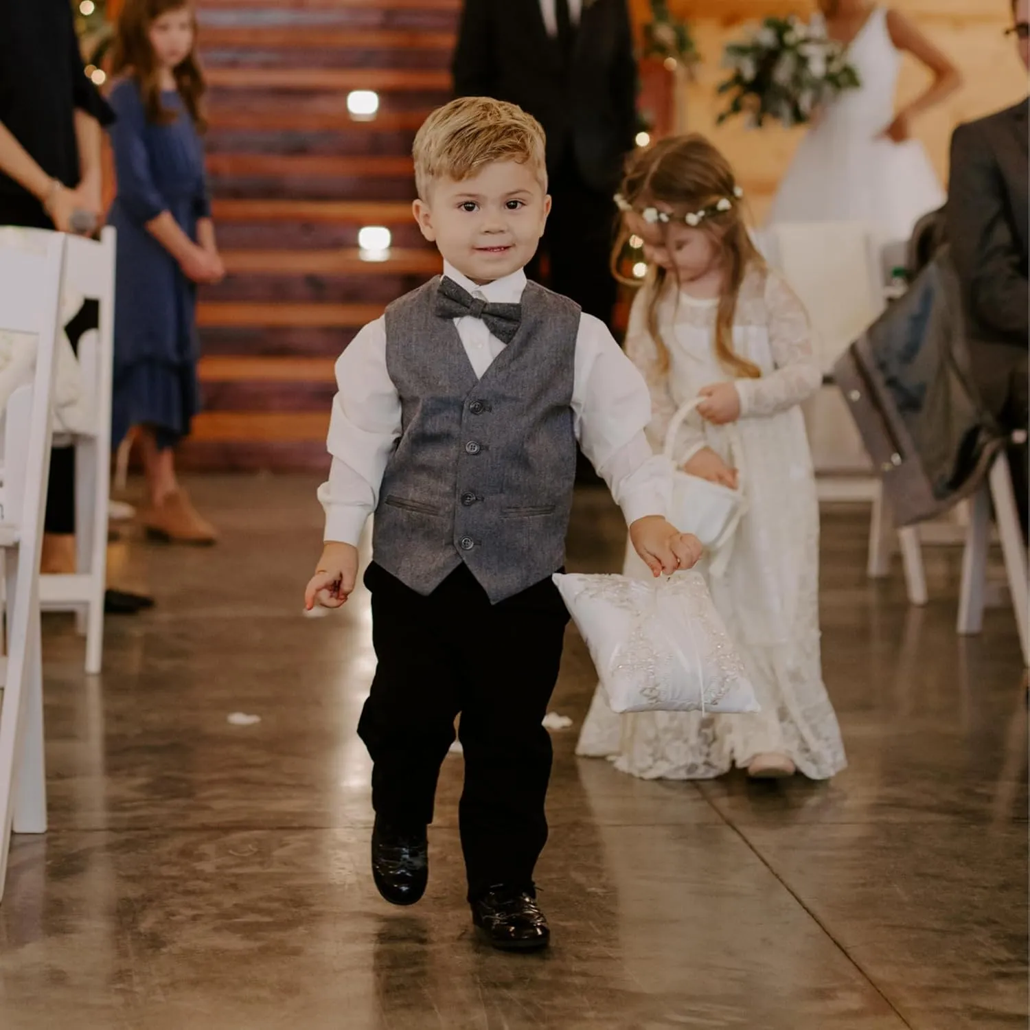 Born to Love Vest for Baby Toddler Kids Ring Bearer Pageboy Wedding Formal Herringbone Outfit