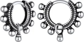 ChicSilver Small Chunky Hoop Earrings White Gold Plated Silver Thick Huggie Hoop Earrings for Women Hypoallergenic Lightweight (with Gift Box)