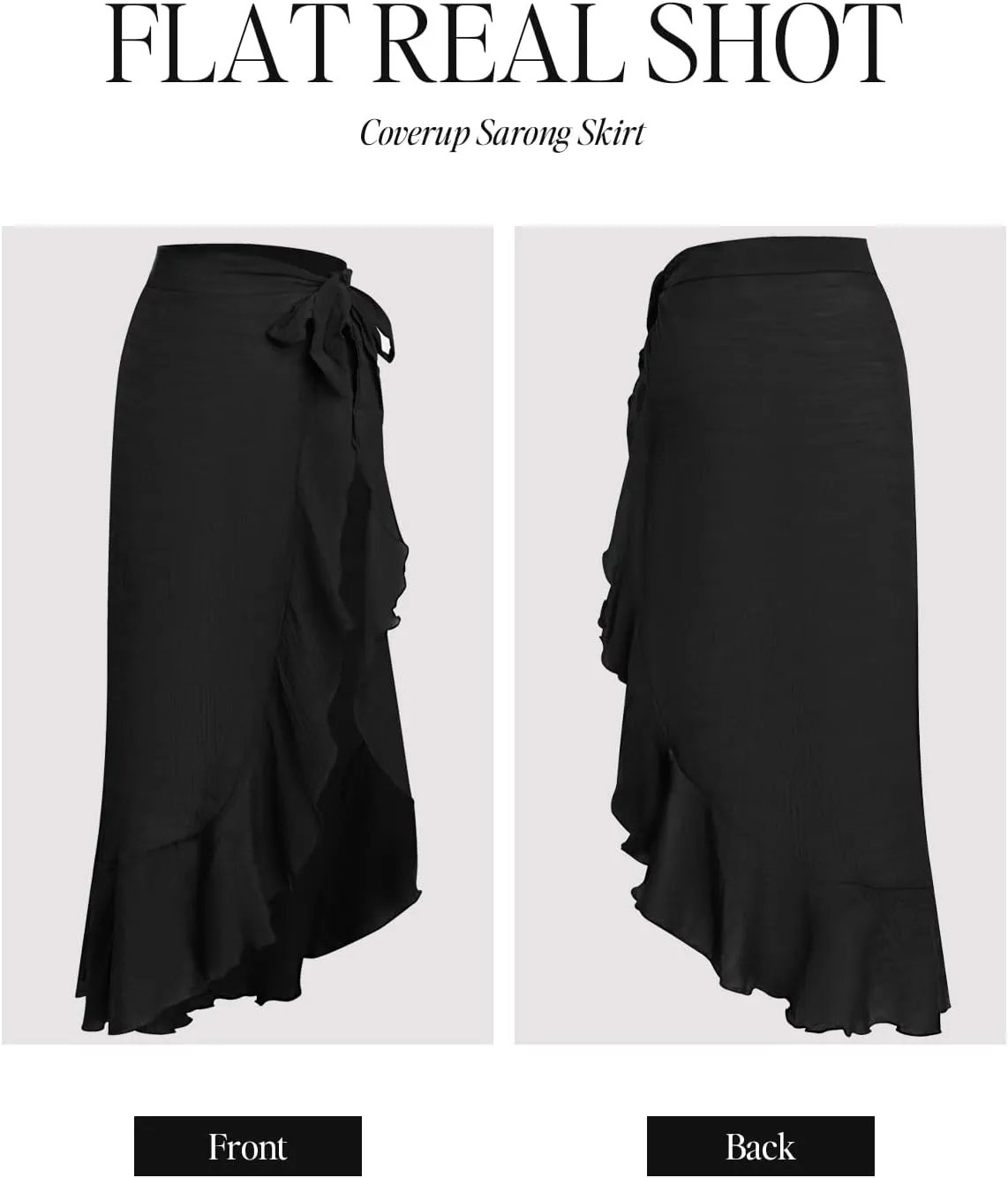 CUPSHE Women's Sarong Cover Up Chiffon Swimwear Wrap Skirt Self Tie Ruffle Beach Cover Ups