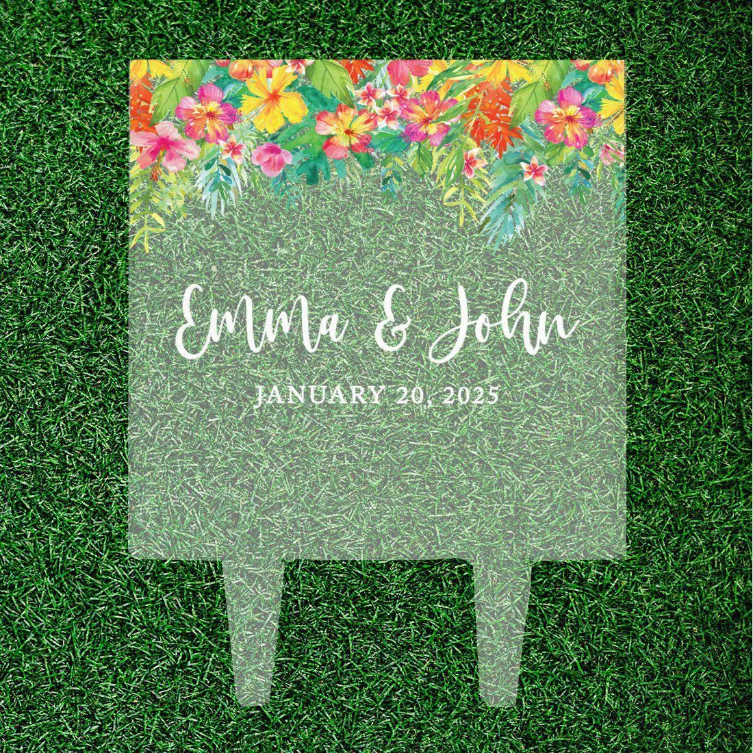 Custom Tropical Beach Nautical Square Acrylic Cake Topper Collection