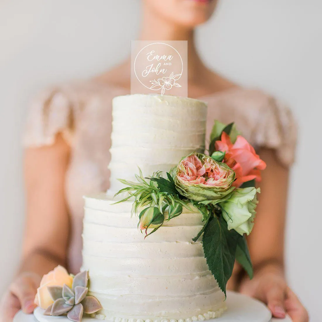 Custom Tropical Beach Nautical Square Acrylic Cake Topper Collection