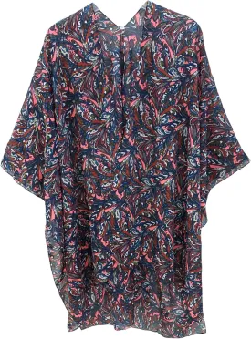 Elu Kimonos for Women - Beach Coverup Cardigan Poncho Ruanas floral Print swimsuits Plus size Long Summer Cover up