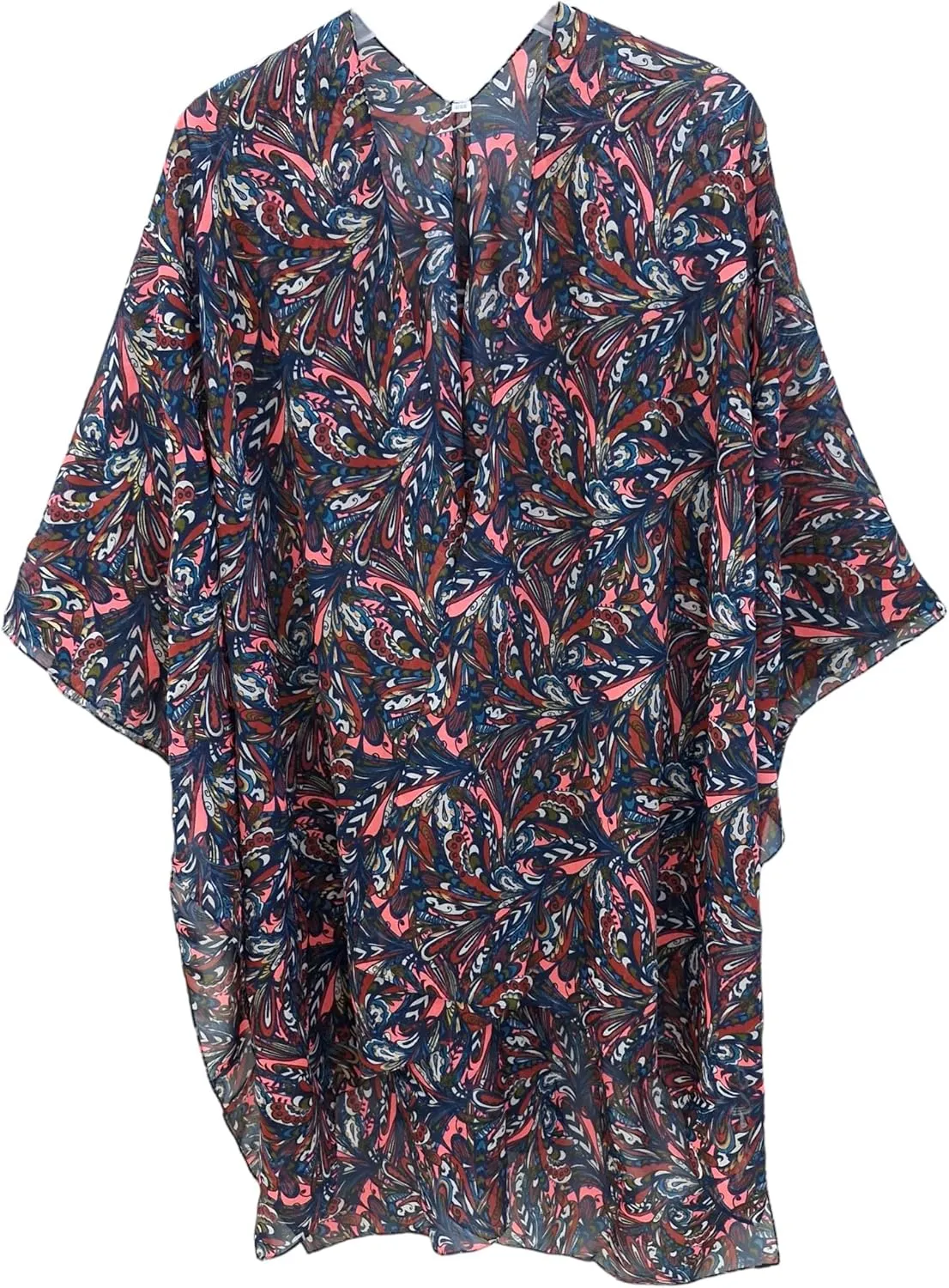 Elu Kimonos for Women - Beach Coverup Cardigan Poncho Ruanas floral Print swimsuits Plus size Long Summer Cover up