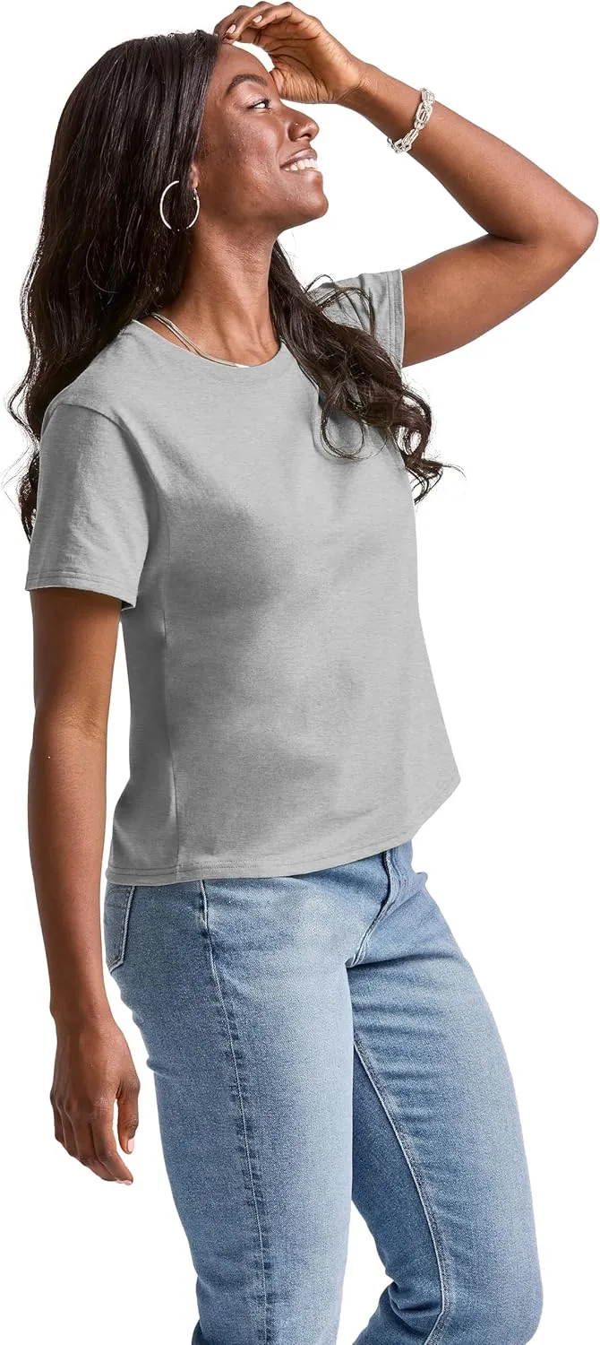 Hanes Essentials, Cotton Crewneck Tee, Classic Fit T-Shirt for Women