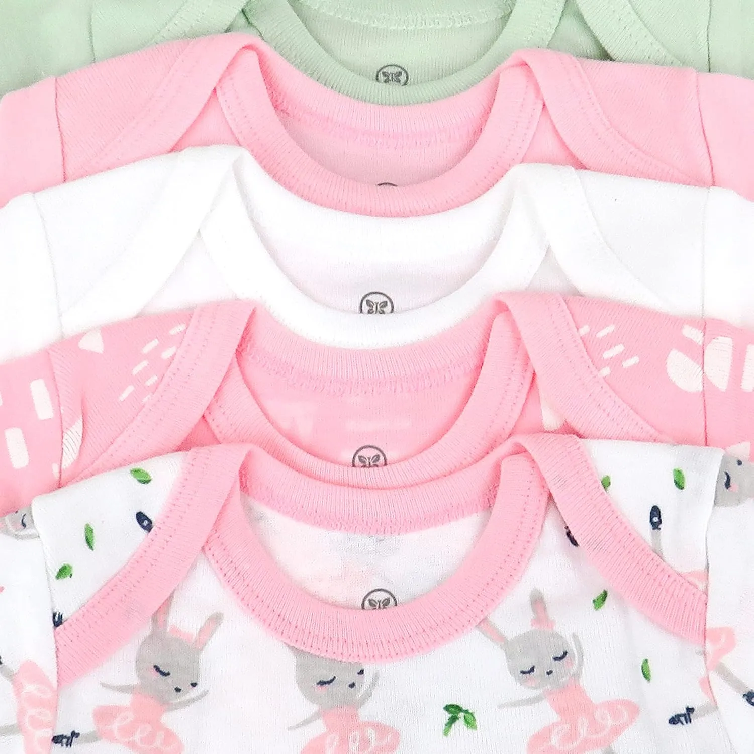 HonestBaby Baby Girls' 5-pack Long Sleeve Bodysuits One-piece 100% Organic Cotton for Infant Baby Girls', Unisex