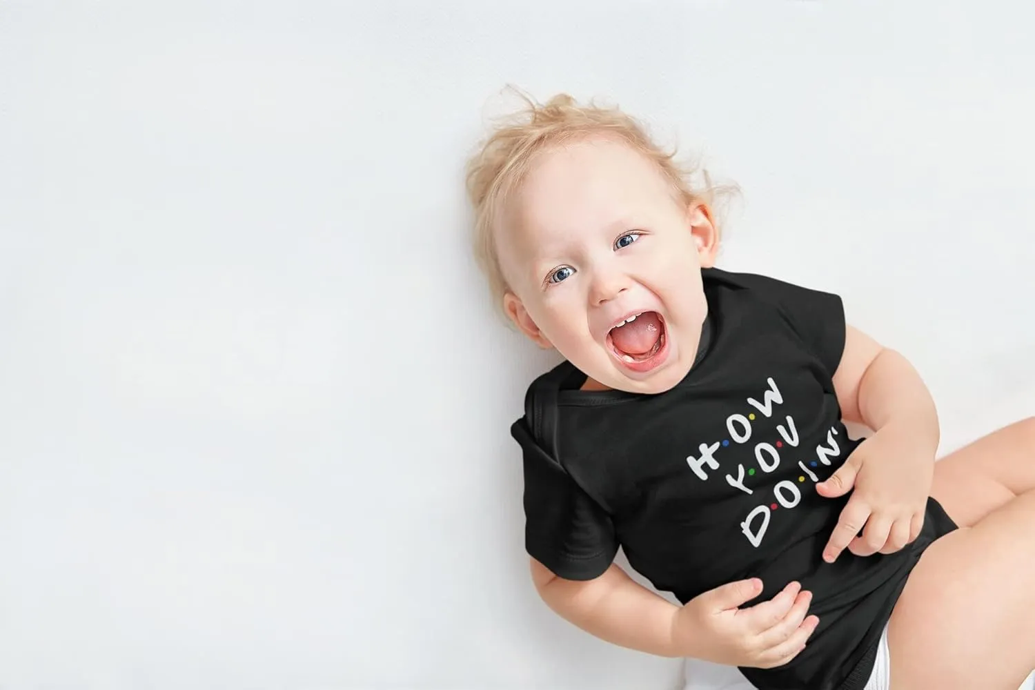 Pop Threads How You Doin Quote Funny 90s Retro Baby Toddler Kids Girl Boy T-Shirt