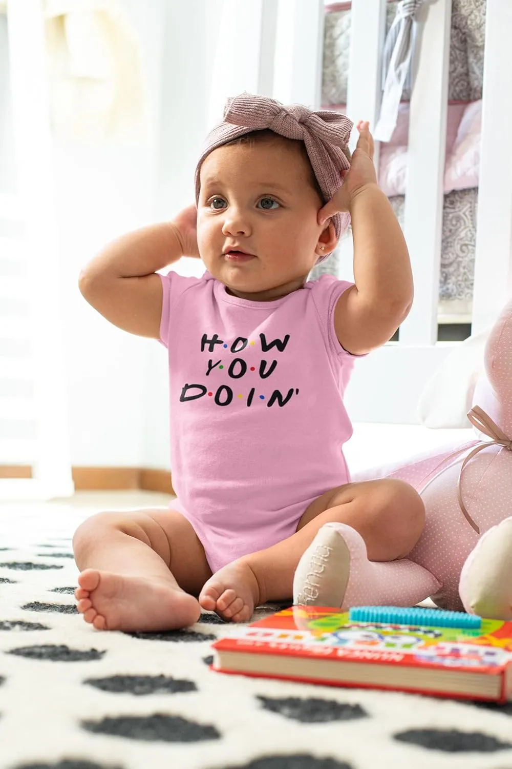Pop Threads How You Doin Quote Funny 90s Retro Baby Toddler Kids Girl Boy T-Shirt
