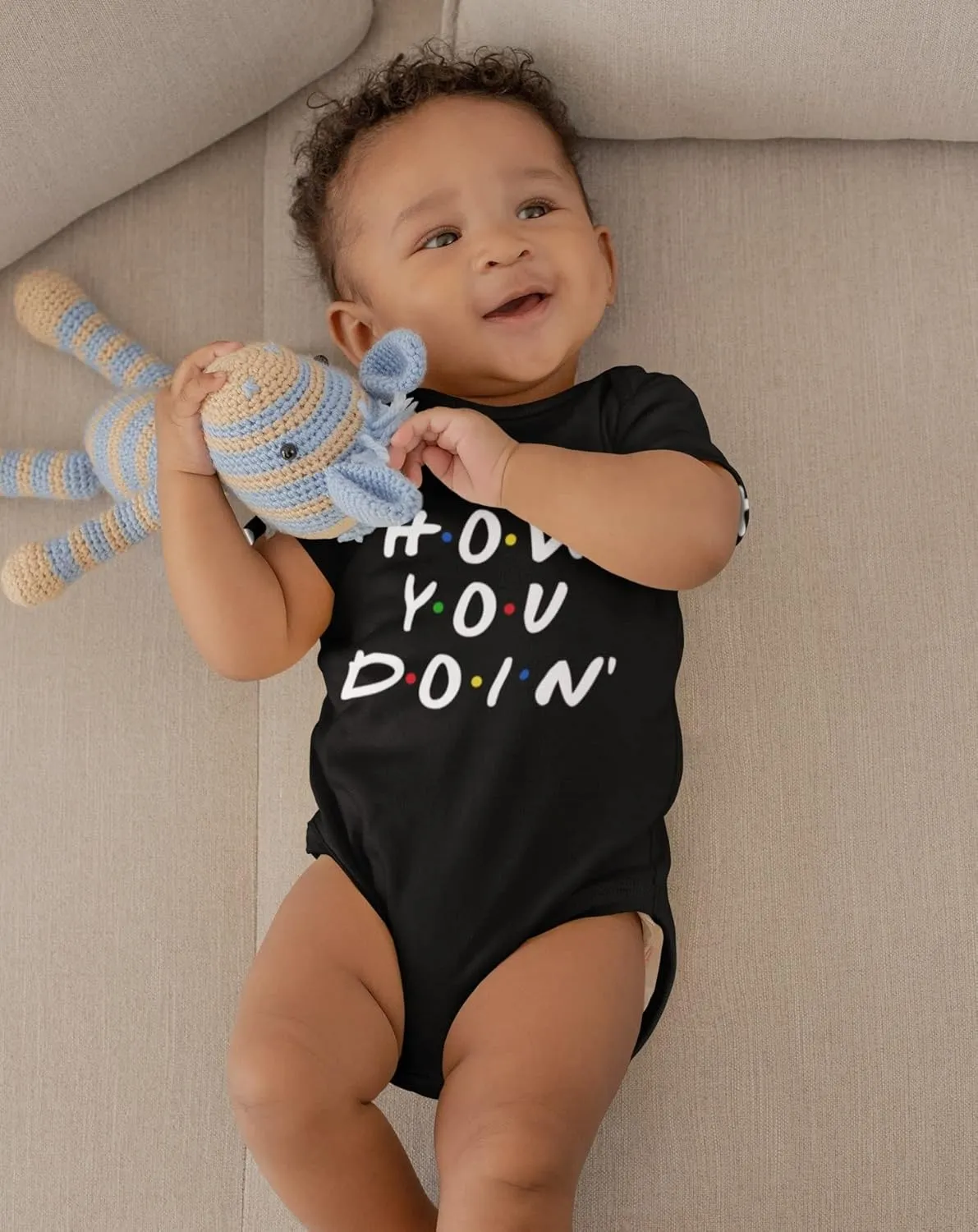 Pop Threads How You Doin Quote Funny 90s Retro Baby Toddler Kids Girl Boy T-Shirt