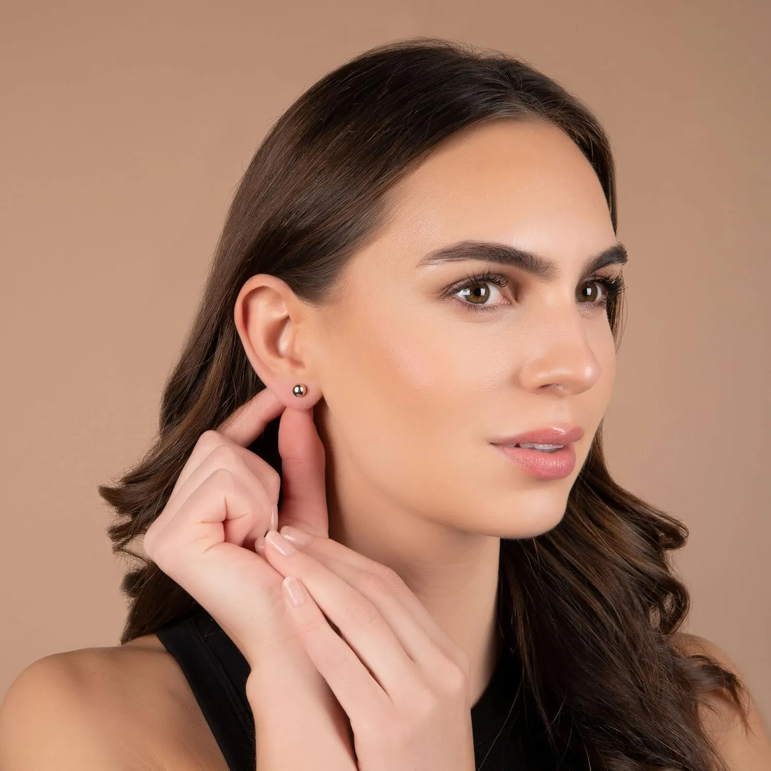 Pori Jewelers Premium 14K Gold Ball Stud Earrings - Available in Yellow, Rose & White Gold- Multiple Options Available