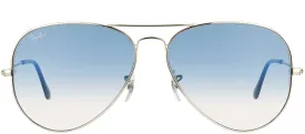 Ray-Ban Aviator Classic RB 3025 003/3F Aviator Metal Silver Sunglasses with Light Blue Gradient Lens