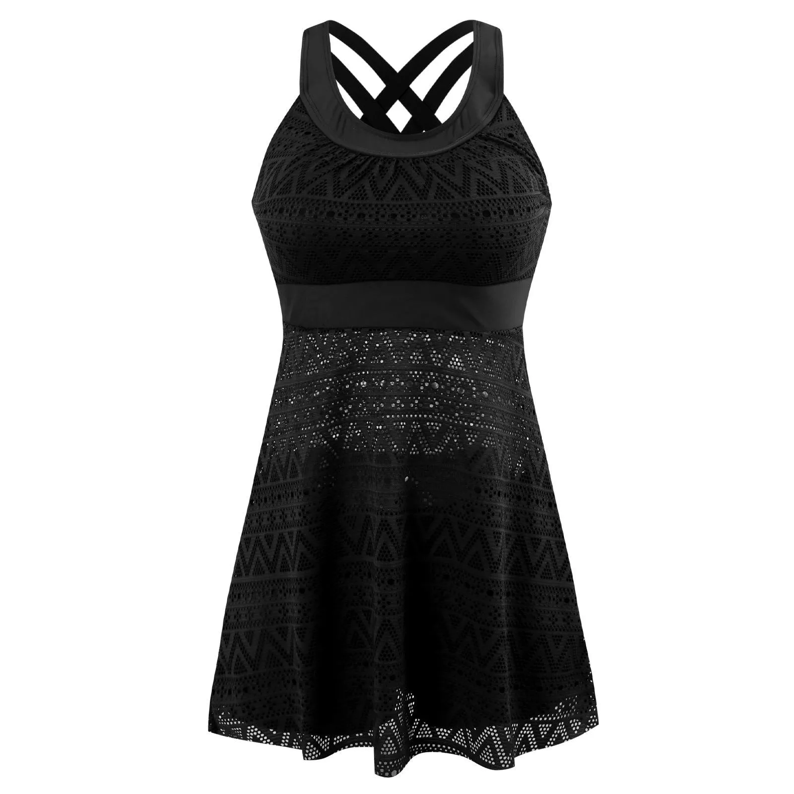 See Through Mesh Split One-piece Swimsuits