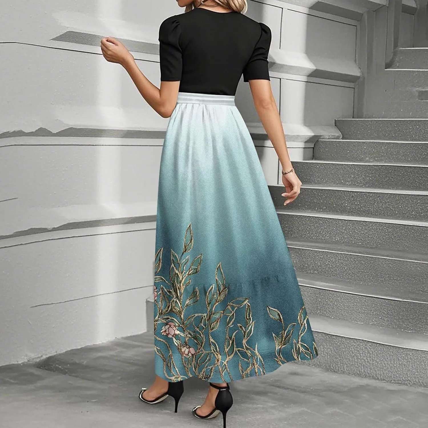 Summer Beach Vacation Clothes Spring Dresses for Women 2025 Short Sleeve Trendy Wedding Guest Maxi Dresses