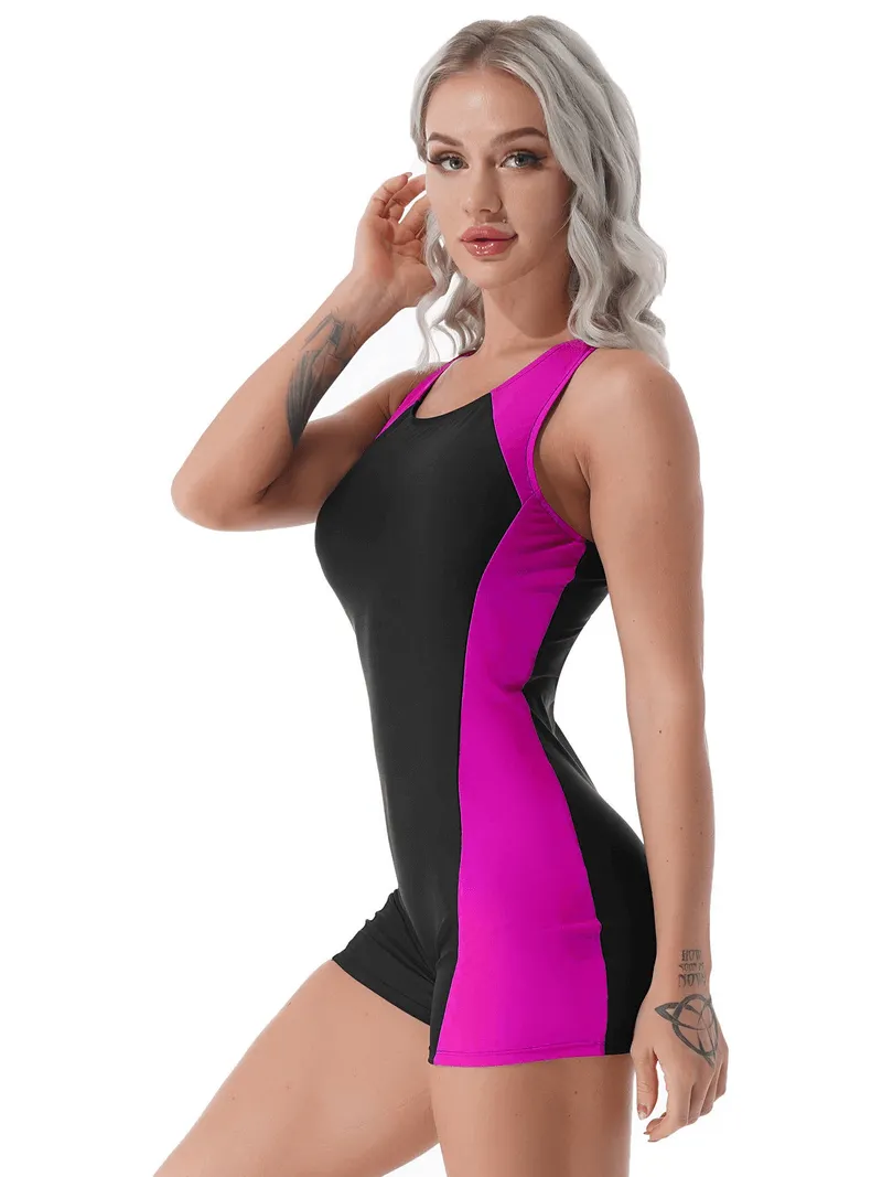 Women's Sleeveless One-piece Short Swim Jumpsuit - SF1040
