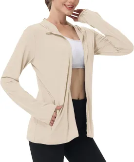 Womens Sun Shirts Full Zip UPF 50  Sun Protection Hoodie Jacket Lightweight Long Sleeve Hiking Outdoor Jackets